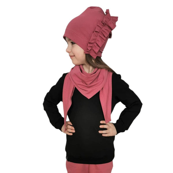 Ruffle Beanie & Scarf Set. 3 colors