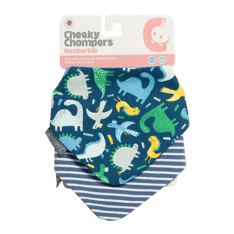 Dino & Stripes Neckerbibs - Dribble Bib 2 Pack