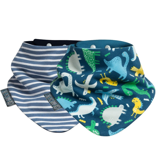 Dino & Stripes Neckerbibs - Dribble Bib 2 Pack