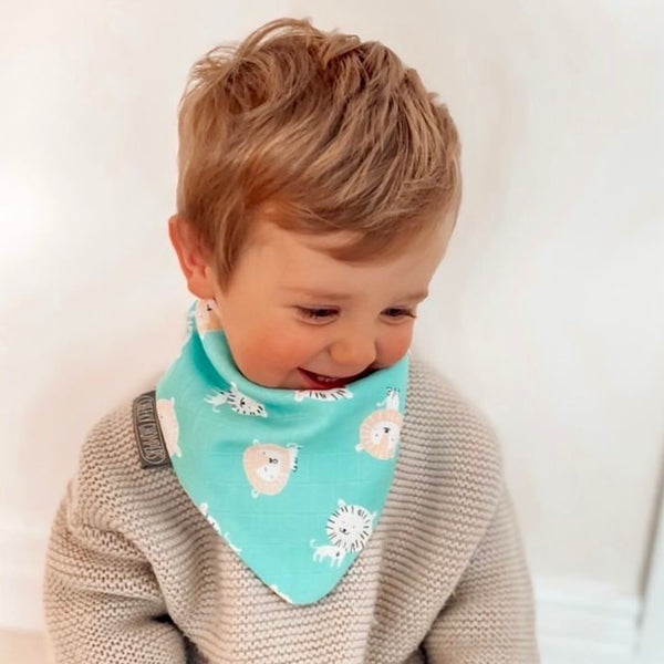 Lion & Pear Muslin Neckerbibs - Dribble Bib 2 Pack