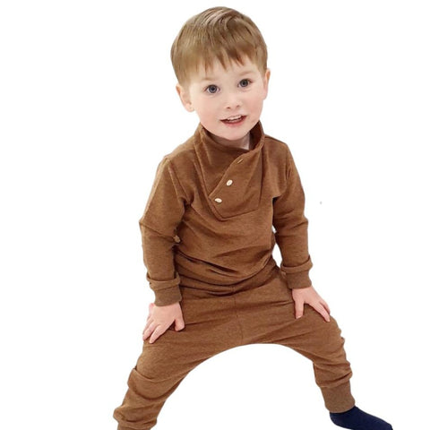 High Neck Tracksuit. Brown