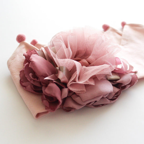 Cotton Crown Headband. Big Flower Decor