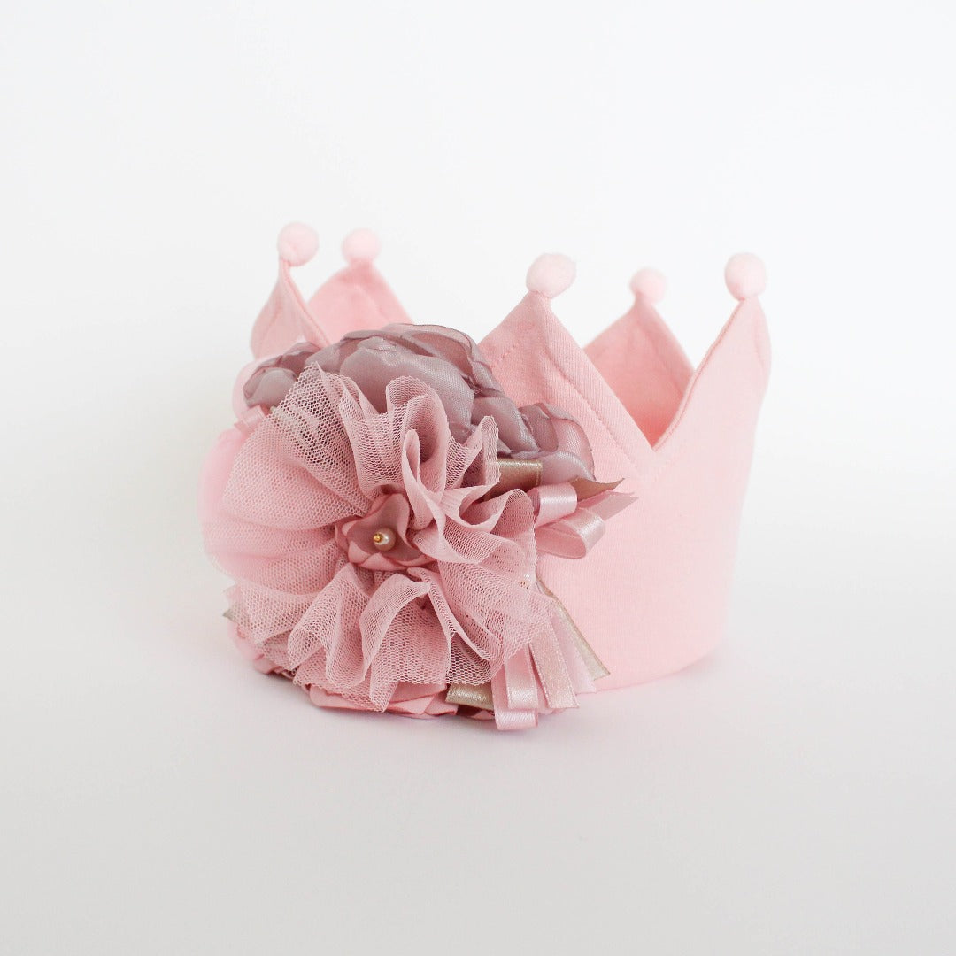 Cotton Crown Headband. Big Flower Decor