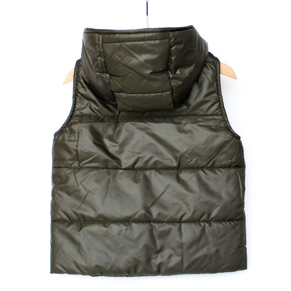 Hooded Gilet. Khaki Green