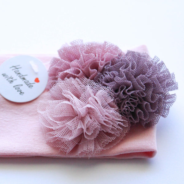 Headband with Tulle Flowers