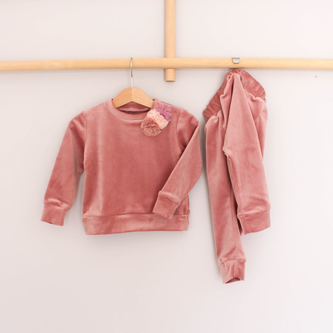 Velour-Mon Amour Tracksuit. Ash Rose