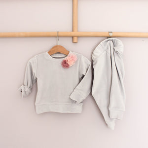 Velour-Mon Amour Tracksuit. Light Grey.