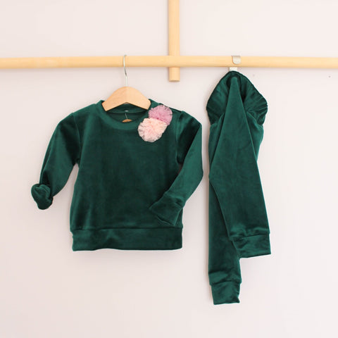 Velour-Mon Amour Tracksuit. Emerald Green