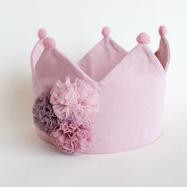 Cotton Crown Headband. Tulle Flowers