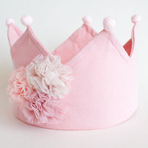 Cotton Crown Headband. Tulle Flowers