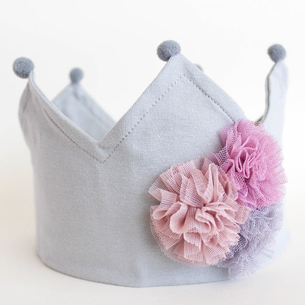 Cotton Crown Headband. Tulle Flowers