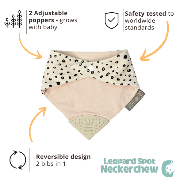 Leopard Spot Neckerchew - Teething Dribble Bib