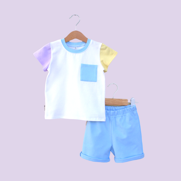 T-shirt & Shorts Set Pastel Blue