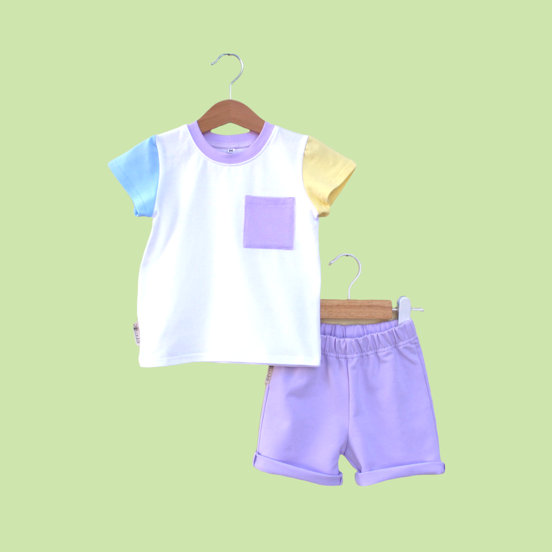 T-shirt & Shorts Set Pastel Lilac