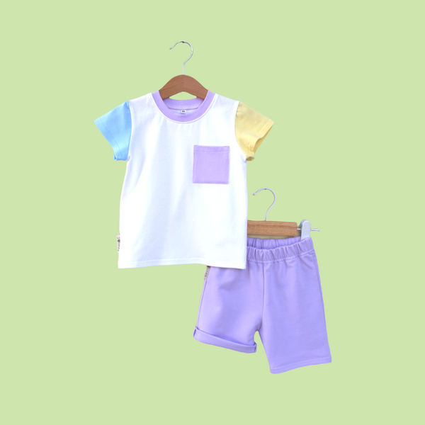 T-shirt & Shorts Set Pastel Lilac