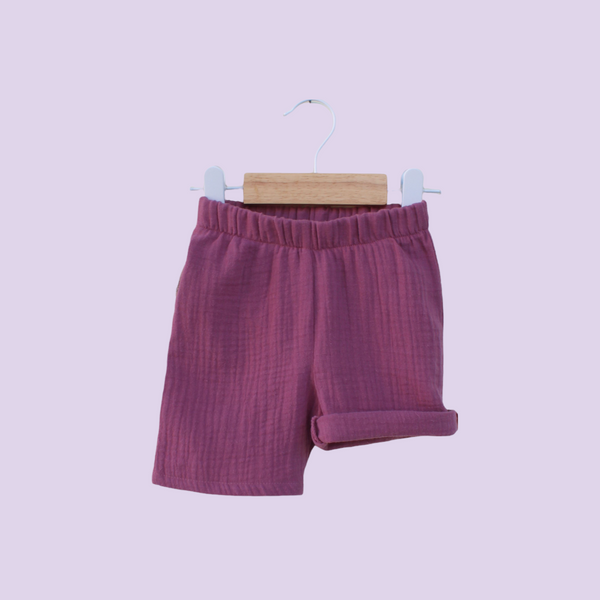 Muslin Tank Top & Shorts Set. Plum