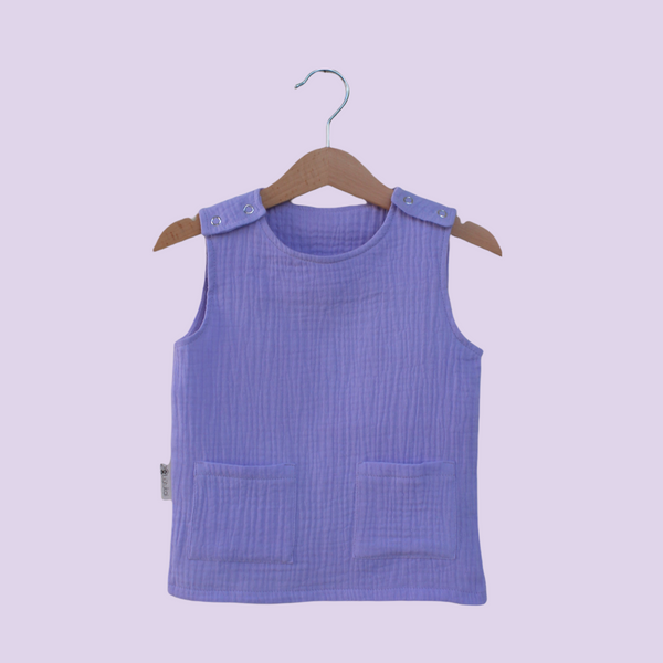 Muslin Tank Top & Shorts Set. Lilac