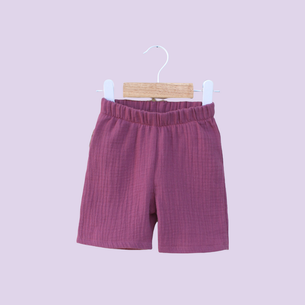 Muslin Tank Top & Shorts Set. Plum