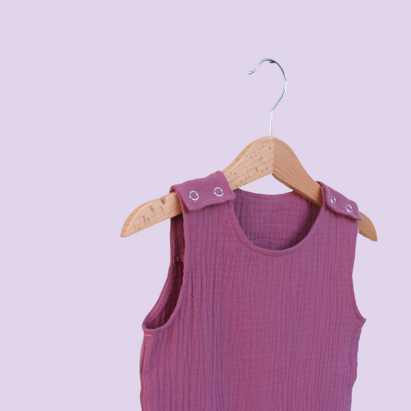 Muslin Tank Top & Shorts Set. Plum