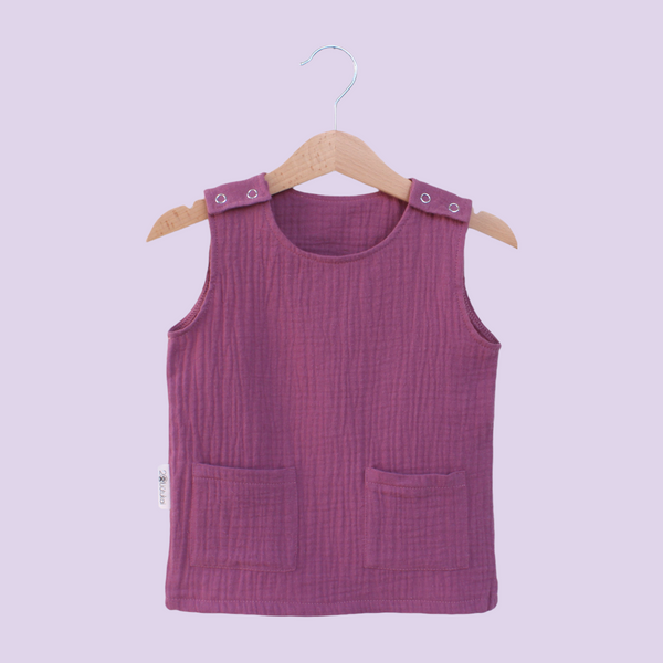 Muslin Tank Top & Shorts Set. Plum