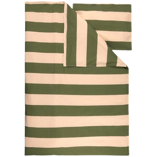 Striped Bedding Set. Green