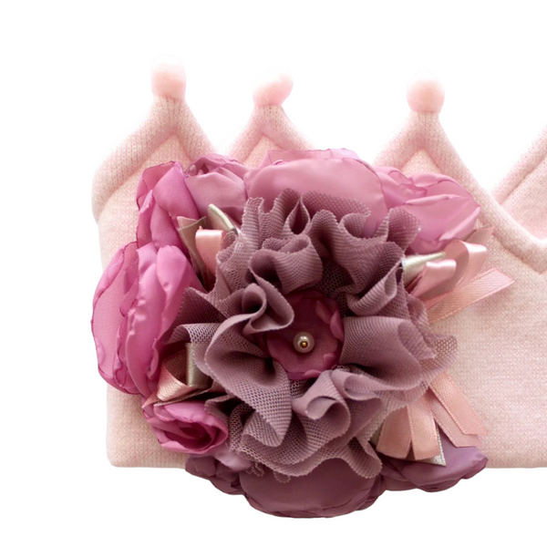 Merino Wool Crown Headband. Big Flower Decor