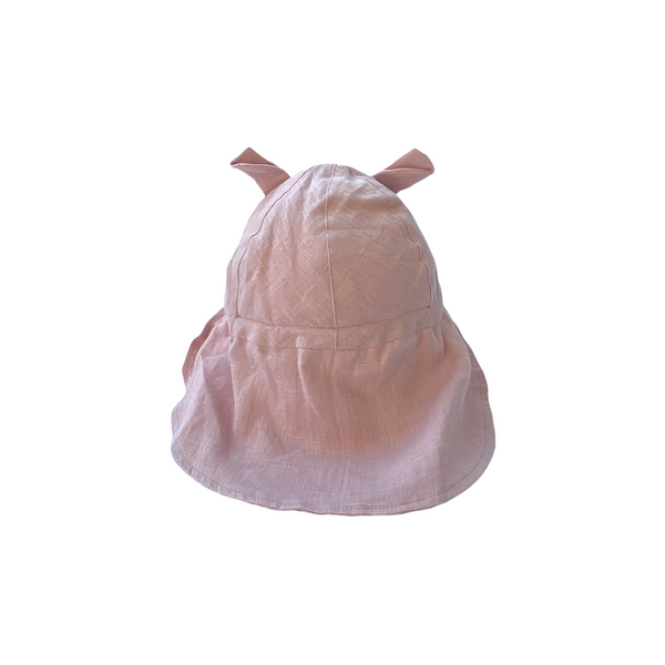 Linen Flap Sun Hat Ash Rose