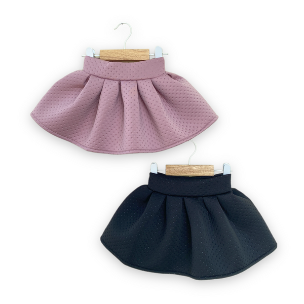 Neoprene Ruffle Skirt. Ash Rose