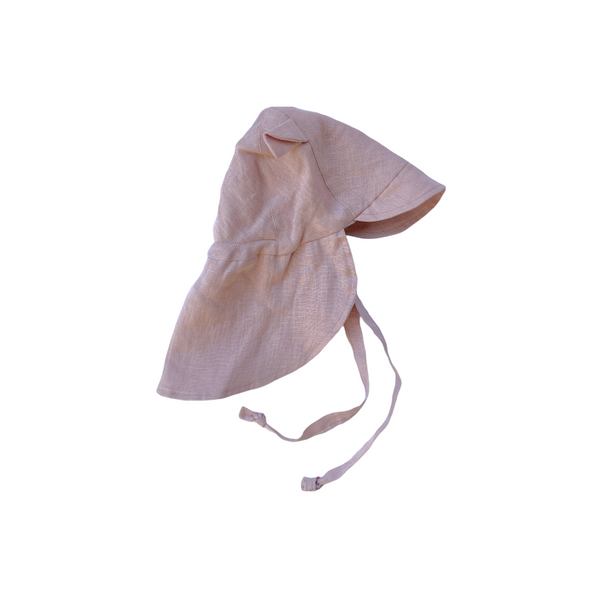 Linen Flap Sun Hat Ash Rose