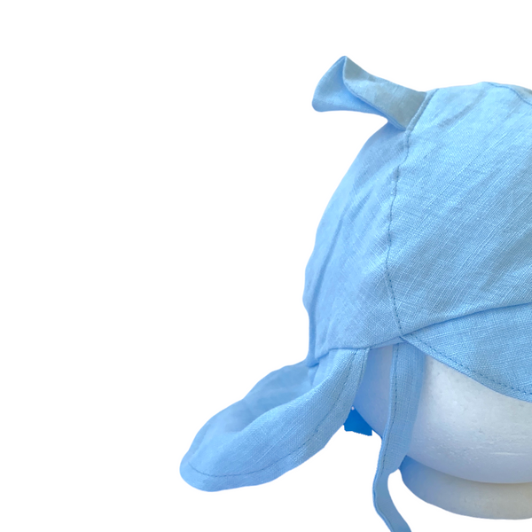 Linen Flap Sun Hat Baby Blue