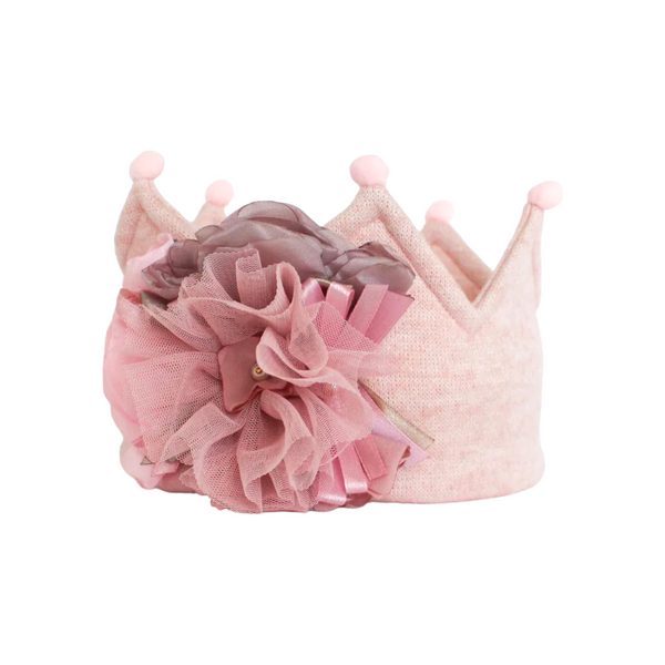 Merino Wool Crown Headband. Big Flower Decor