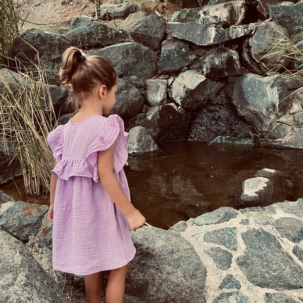 Muslin Summer Dress. Lilac