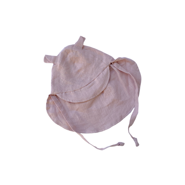 Linen Flap Sun Hat Ash Rose