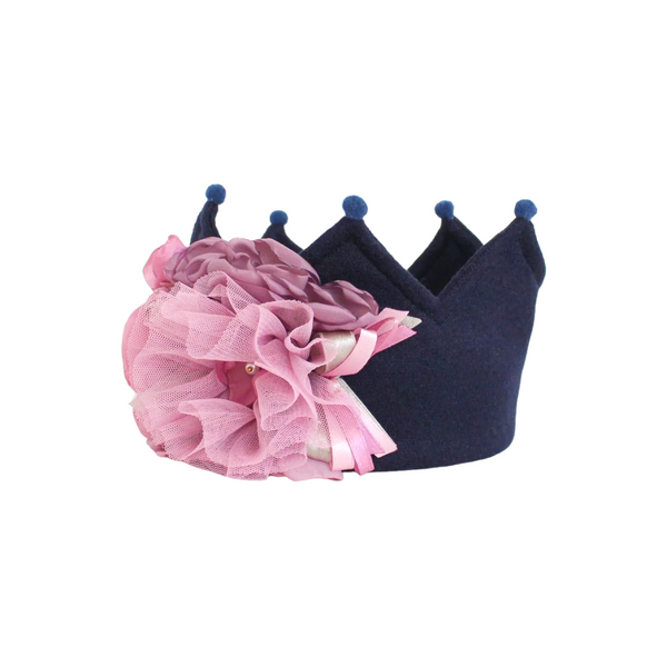 Merino Wool Crown Headband. Big Flower Decor