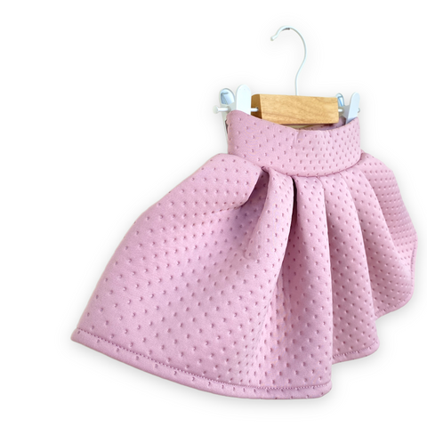 Neoprene Ruffle Skirt. Ash Rose