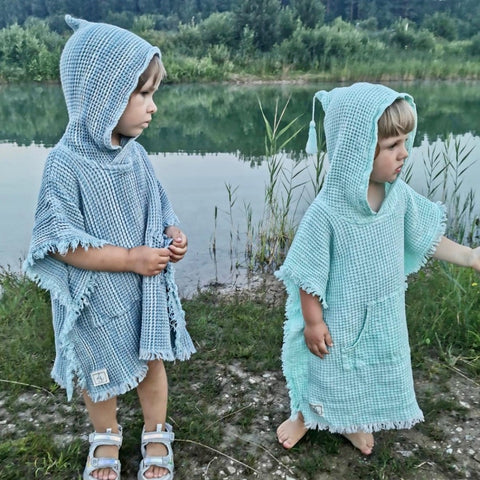 Linen Poncho. Mint