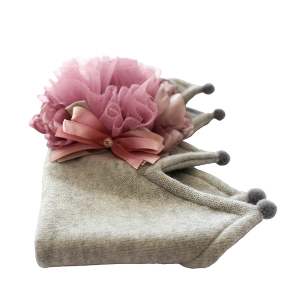 Merino Wool Crown Headband. Big Flower Decor