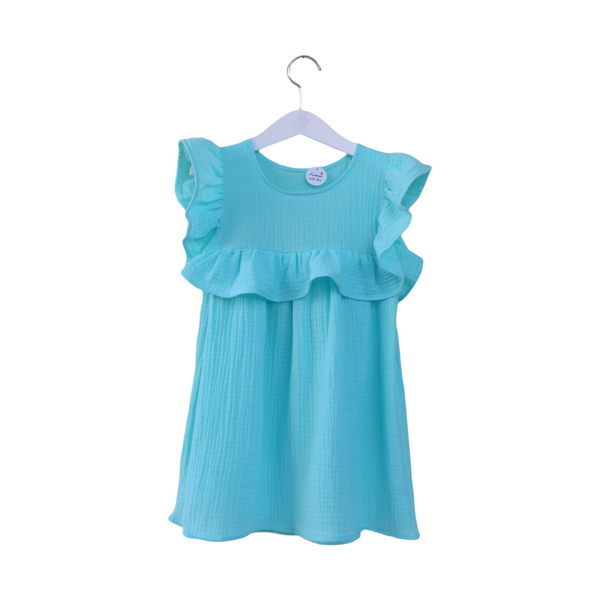 Muslin Summer Dress. Aquamarine