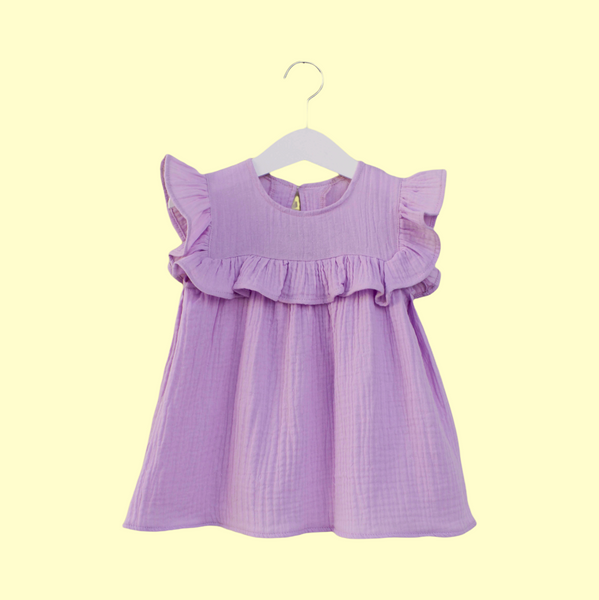 Muslin Summer Dress. Lilac