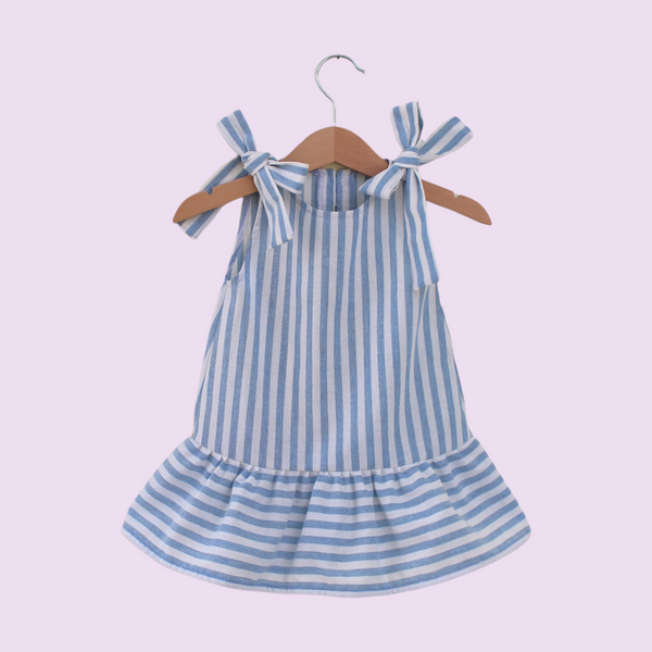 Linen Summer Dress. Striped.