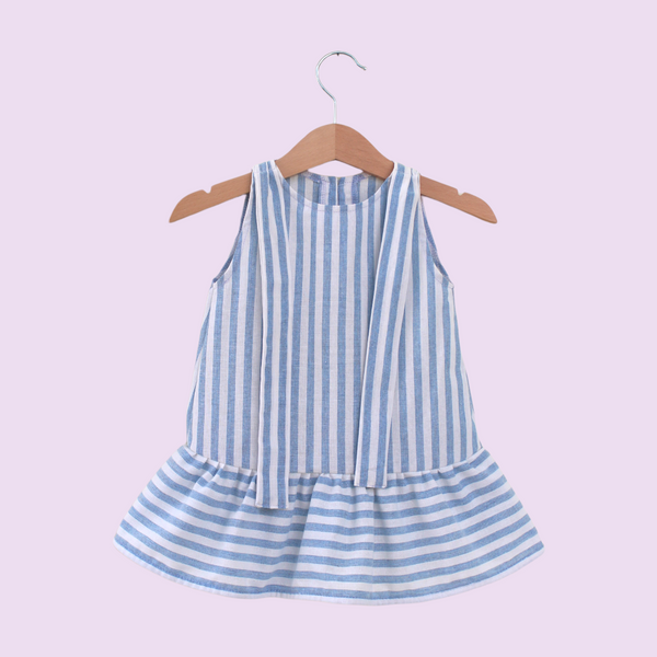 Linen Summer Dress. Striped.