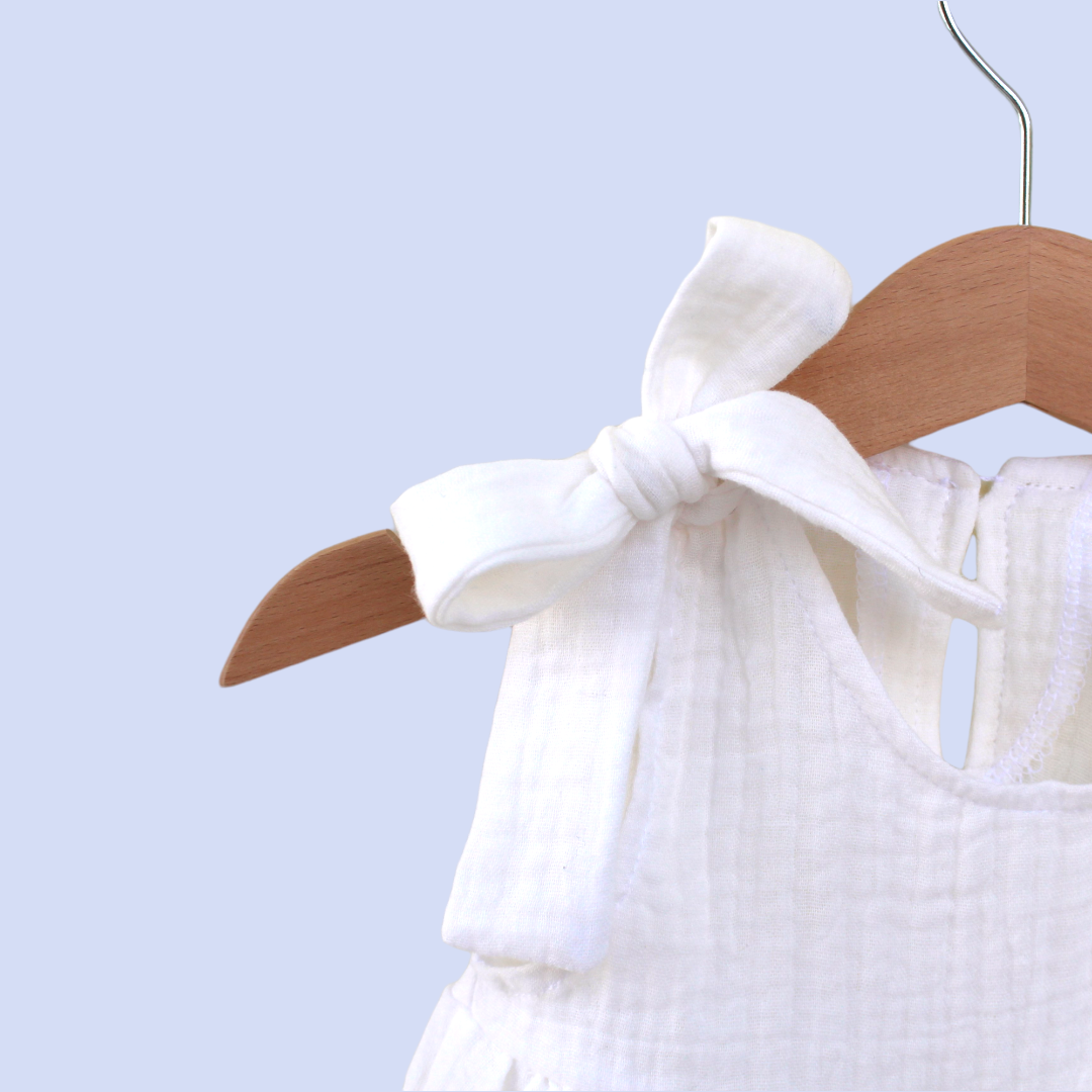 Muslin Summer Dress. White – Patootie Cutie