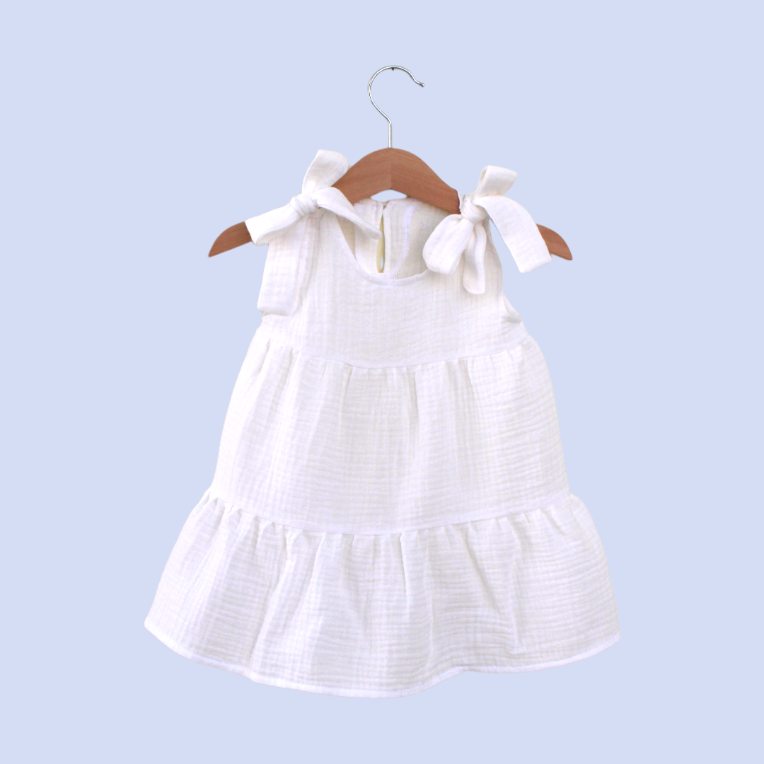 Muslin Summer Dress. White – Patootie Cutie