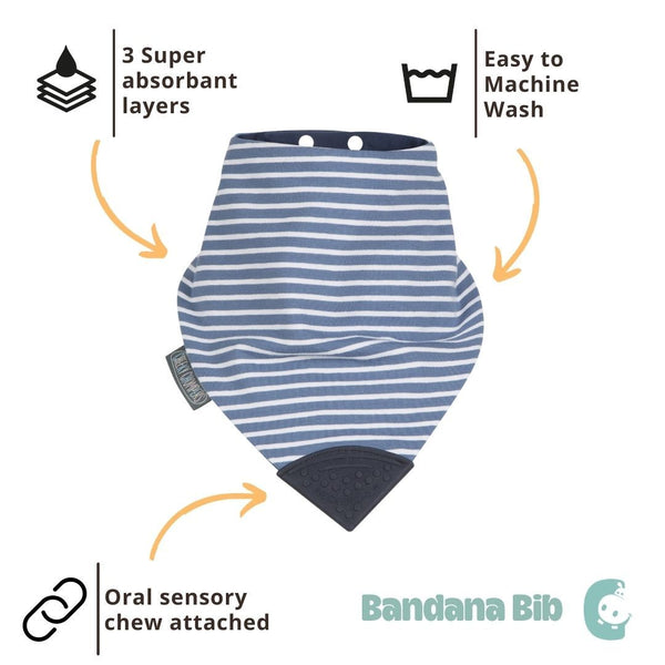 Preppy Stripes Neckerchew - Teething Dribble Bib