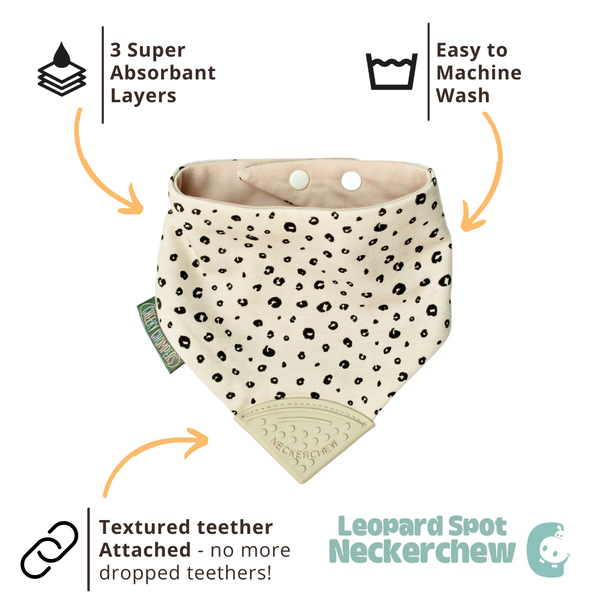 Leopard Spot Neckerchew - Teething Dribble Bib